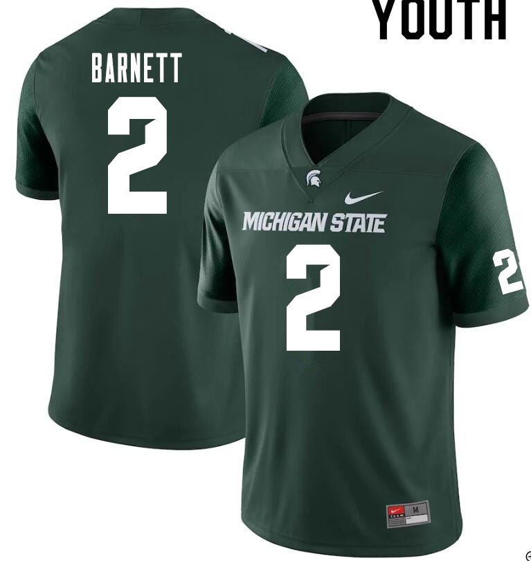Youth #2 Julian Barnett Michigan State Spartans College Football Jerseys Sale-Green